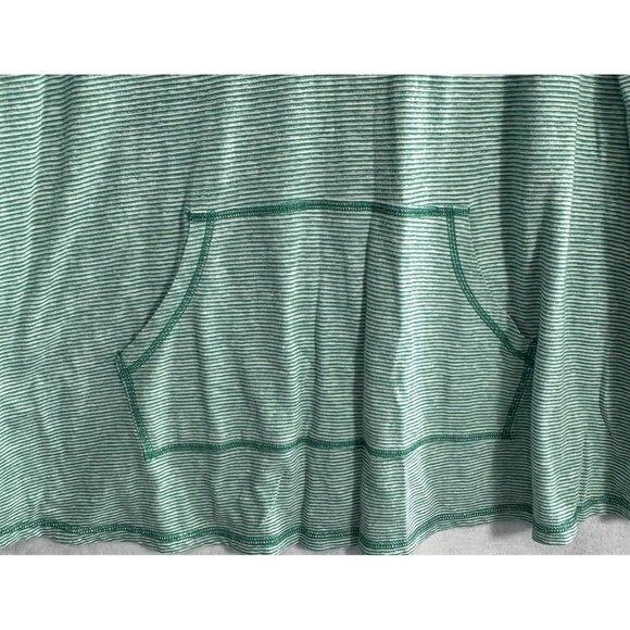CATHERINES Women Top Pullover Long Sleeve Hooded Pocket Stripe Sz 1x Green 49-26 - Picture 5 of 12